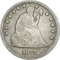 1877 Seated Liberty Quarter