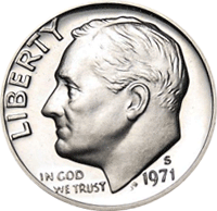 1971 P Roosevelt Dime