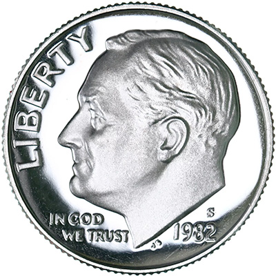 1982 S Roosevelt Dime Proof