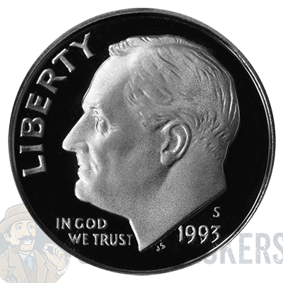 1993 S 90% Silver Proof Dime