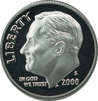 2000 S Roosevelt Dime Proof
