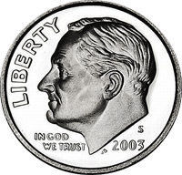 2003 S Roosevelt Dime Proof